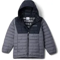 Columbia Kid's Powder Lite II/2 Hooded Jacket Giacca sintetica Bambini (L, grigio)