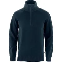 Fjällräven Övik Lite Half Zip Pullover di lana Uomo (L, blu)
