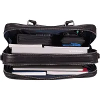 Leonhard heyden Bergamo Valigetta Vera Pelle 41 cm Vano porta PC nero