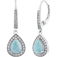 Silvego Orecchini Brisa Argento Sterling Larimar Zirconi — Orecchini