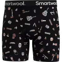Smartwool Merino Print Boxer Brief Boxed Intimo lana merinos Uomo (S, nero)