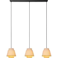 Lucide Lampada a sospensione Tribute, a 3 luci, lineare, tessile, beige