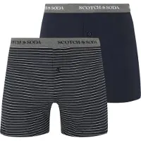 Scotch & Soda 2pk Mens Cotton Modal Knit Boxer Brief Underwear Navy Taglia: M | Biancheria intima Outlet | Uomo | Blu