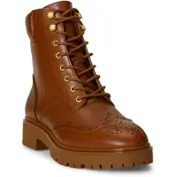 Ralph Lauren per donna. 802977885001 Stivaletti in pelle marrone Allyson (37), Basso, Stringhe, Cerniera, Casual
