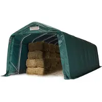 TOOLPORT Tenda da pascolo 3,3x9,6m riparo robusto telo verde in PVC 800N