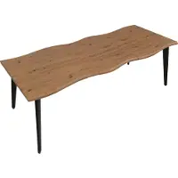 Mendler Tavolo da pranzo MCW-O60, tavolo da pranzo allungabile, ferro MDF allungabile 160-220 cm ~ effetto noce