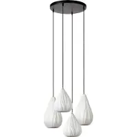 Lucide Lampada a sospensione Cinzia, bianca/nera, Ø 55 cm, porcellana, a 4 luci.
