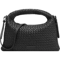 Les Visionnaires Sadie Weave Borsa a spalla Vera Pelle 37 cm nero