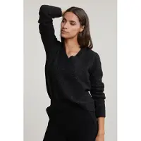 River Woods Black V-neck Lurex Sweater Long Sleeves Taglia: S | Maglioni a maglia Outlet | Donna