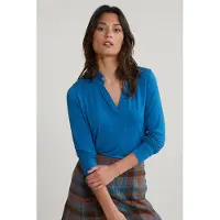 River Woods Petrol V-neck T-shirt Ruffle Collar Taglia: XS | Maglie a manica lunga Outlet | Donna