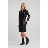 River Woods Black Vegan Leather Belted Dress Taglia: 40 | Abiti in pelle Outlet | Donna