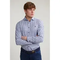 River Woods Custom Fit Checked Shirt Blue/beige Taglia: S | Camicie Casual Outlet | Uomo | Blu