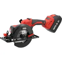 YATO Sega circolare a batteria, senza spazzole, 18 V, diametro disco da 140 mm, 2 batterie da 4,0 Ah