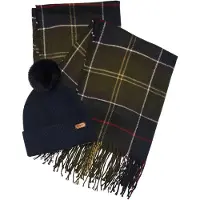 Barbour per donna. LGS0054 Set regalo cappello e sciarpa Dover marino, verde (OSFA), Casual, Viscosa, Navy