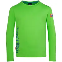 TROLLKIDS Kid's Stavanger Longsleeve XT Maglia a manica lunga Bambini (152, verde)