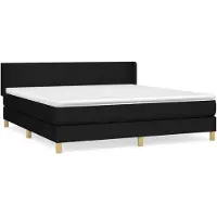 Syfax Giroletto a Molle con Materasso Nero 160x200 cm in Tessuto