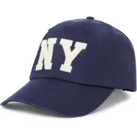 Ralph Lauren per uomo. 710972675001 Cappellino in twill con patch NY blu marino (OSFA), Casual, Cotone, Navy