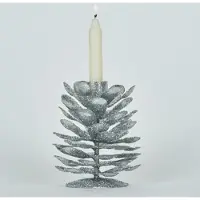 Bizzotto Decorazioni natalizie P.CANDELA 1P PINEAL ARGENTO H10 - Argento - Unica