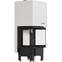 Kratki Inserto per caminetto REGNOR 600/400 7 kW Ø 200 3 lati in vetro con porta a molla