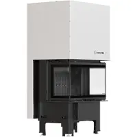Kratki Inserto per camino REGNOR 680/280 7 kW Ø 160 3 lati in vetro nero con molla della porta