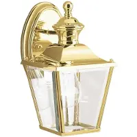 Kichler Applique da esterno Bay Shore in ottone lucido 1xE27x60W ottone, dimensioni: 26,3x14,7x17 cm, IP44