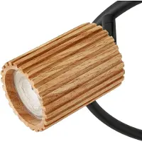 LINDBY Faretto da soffitto Stralino, a 3 luci, Ø31cm, legno, GU10