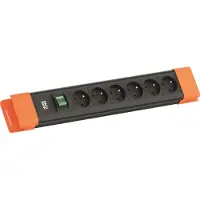 Bachmann CONNECTUS 6xUTE, 1xinterruttore 2,0m CEE7/7 nero/arancio