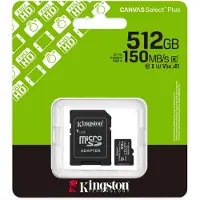 Kingston Scheda SD 512GB microSDXC Canvas Select Plus Gen3 150MB/s A1 Card + Adapter