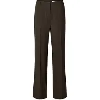 Selected Pantaloni con piega frontale 'SLFRITA' marrone scuro