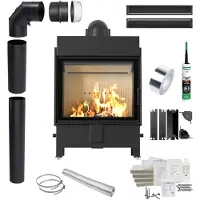 Kratki Inserto per caminetto LUCY 15kW Ø200 Ecodesign Set per l'installazione
