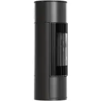 Kratki Stufa in acciaio AMBLER Ø 150 7 kW rivestimento nero con porta a molla