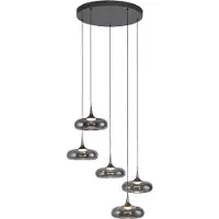 Schöner Wohnen Lampada LED a sospensione a 5 luci, vetro fumé, 3.000 K