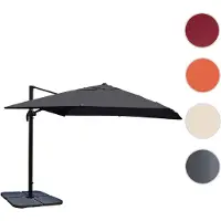 Mendler Ombrello semaforo gastronomico HWC-A96, 3,5x3,5m (Ø4,95m) poliestere/alluminio 25kg ~ antracite, con supporto, girevole