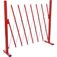 Mendler Griglia di protezione HWC-B34, griglia di protezione a forbice estensibile, alluminio rosso-bianco ~ altezza 103 cm, larghezza 28-200 cm