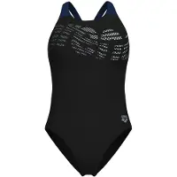Arena Women's Flowing Swimsuit V Back Costume intero Donna (34, nero)