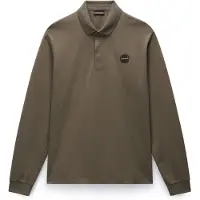 Napapijri E-Badge L/S Maglia polo Uomo (S, marrone)