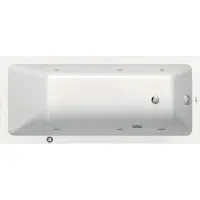Duravit No.1 baignoire pour WC encastrée, rectangulaire, 1800x800mm, Jet Protect,1 pente de dossier, blanc, 760491000JP1000, 760491000JP1000