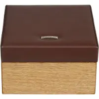 Windrose Wood Scatola per gioielli Vera Pelle 18 cm marrone