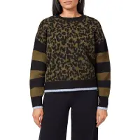 Scotch & Soda Pullover Sweater Military Olive/black Night/cheetah Stripe Taglia: S | Maglioni a maglia Outlet | Donna | Verde