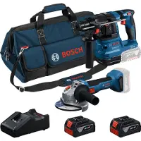 Bosch 18V Combination 2-Tool Set - PROFESSIONAL - 0615V0003C - GBH 18V-22 SDS-plus - GWS 18V-7 125 mm - 2 x 5.0Ah