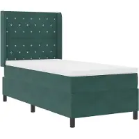 vidaXL Letto a molle con testiera verde scuro 90 x 200 cm in velluto