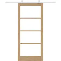 vidaXL Porta scorrevole ORKDAL, 93 x 211 cm, legno massello di pino e vetro, finitura naturale