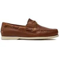 Ralph Lauren per uomo. 803932996002 Scarpe da barca in pelle Merton con inserti marroni (46), Beige, Basso, Stringhe, Casual
