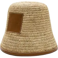 Jacquemus Cappello in rafia e pelle
