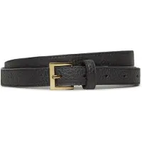 Ralph Lauren per donna. 412912036002 Cintura stretta in pelle granulata nera (L), Nero, Casual