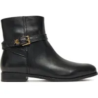 Ralph Lauren per donna. 802967768001 Stivaletti Brooke II in pelle brunita nera (35), Nero, Basso, Cerniera, Casual