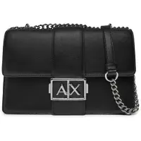 Armani Exchange per donna. XW000070AF12039UC001 Borsa con logo in metallo nero (OSFA), Casual, Da sera, Poliestere