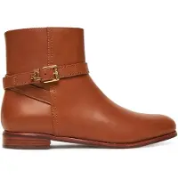 Lauren-ftw per donna. 802974382001 Stivaletti Brooke II in pelle di vitello marrone (37), Basso, Cerniera, Casual