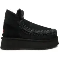 Mou per donna. MU.FW681000A Mini eskimo platform boot suede (41), Pelle, Nero, 8 a 10cm, Nessuno, Casual
