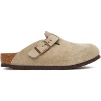 Birkenstock Kid's Boston BS Suede Leather Sandali Bambini (32 - Narrow, beige)